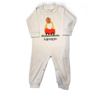 Harrison Pumpkin Car Onesie – Size 6–12